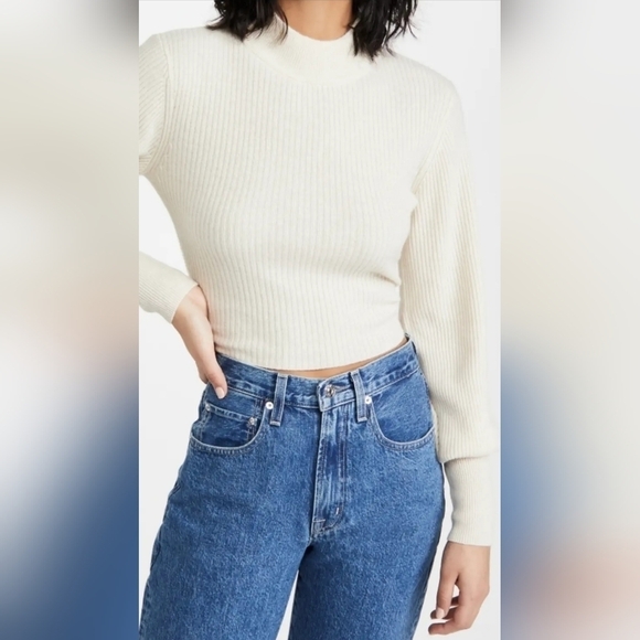 Reformation Osteria Open Back Cashmere Sweater Gossamer XL NWT - Picture 2 of 8